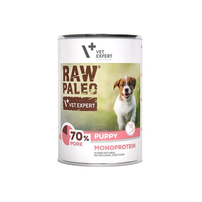 raw-paleo-puppy-hundefutter-monoprotein-Schwein-400g
